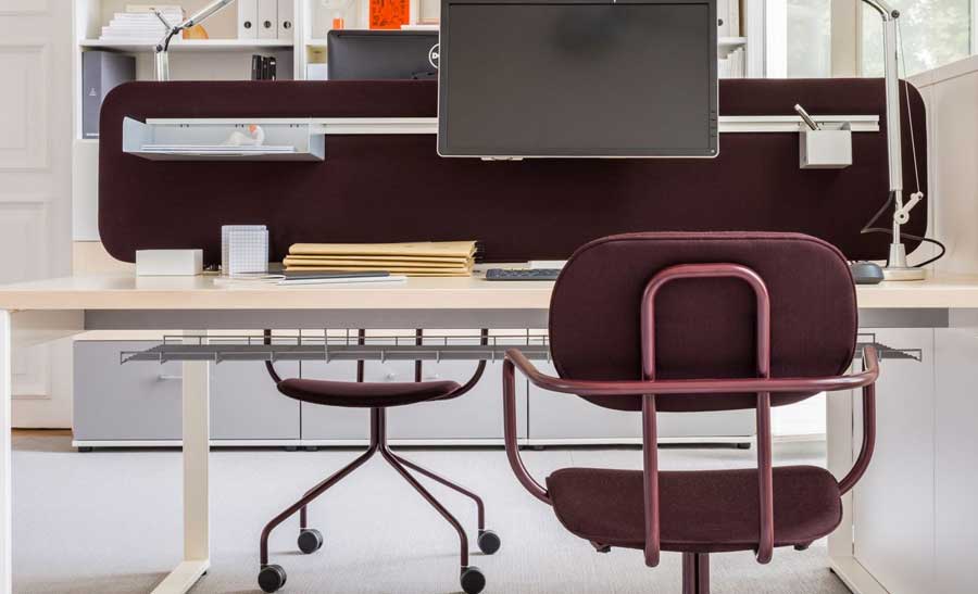 OGI Q Bench Desking - Two workstations with metal closed leg design 2 OGI Q Bench Desking - Two workstations with metal closed leg design - Image 2