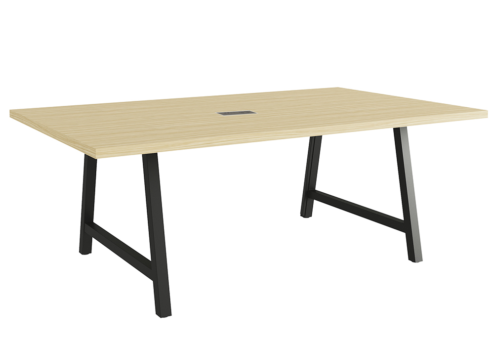 COHESION Coworking table with 38mm tops and metal or wooden A arch shaped legs 4 COHESION Coworking table with 38mm tops and metal or wooden A arch shaped legs - Image 4