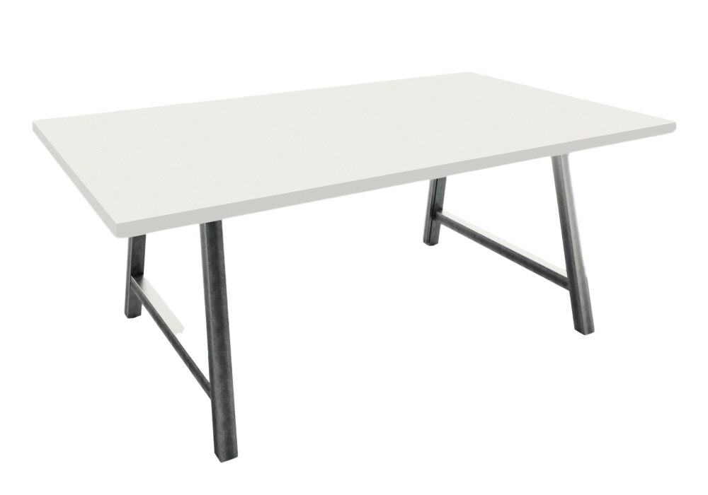 COHESION Coworking table with 38mm tops and metal or wooden A arch shaped legs 3 COHESION Coworking table with 38mm tops and metal or wooden A arch shaped legs - Image 3