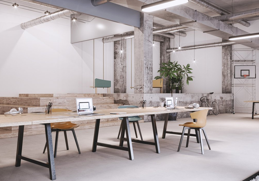 COHESION Coworking table with 38mm tops and metal or wooden A arch shaped legs 2 COHESION Coworking table with 38mm tops and metal or wooden A arch shaped legs - Image 2