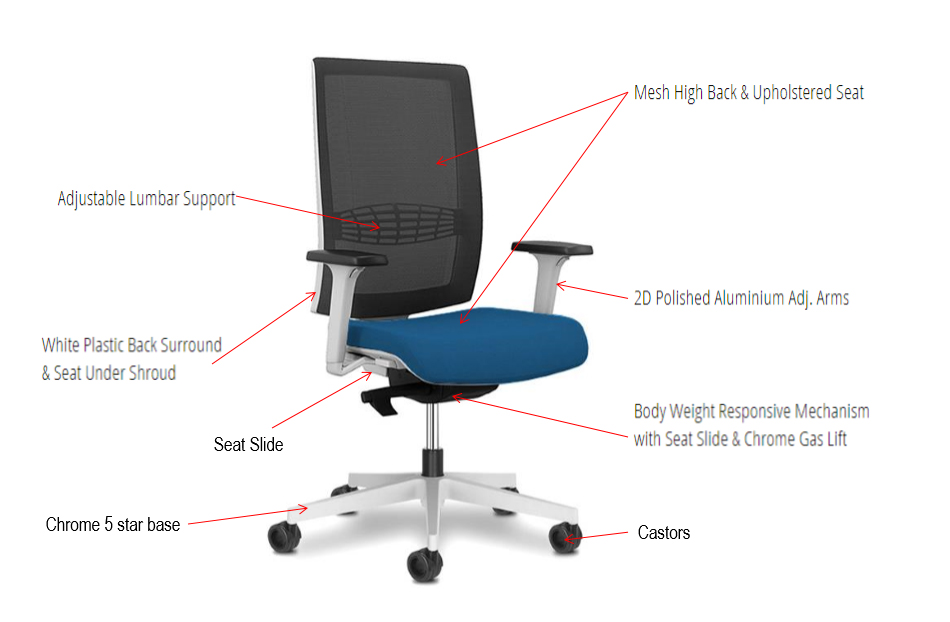 KIND Task/Operator chair, adjustable arms, lumbar support & Synchro mechanism 6 KIND Task/Operator chair, adjustable arms, lumbar support & Synchro mechanism - Image 6