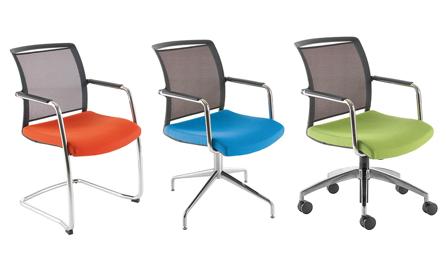Eternity Conference/Visitor Mesh Back Chair With Upholstered Seat, Stackable. 1 Eternity Conference/Visitor Mesh Back Chair With Upholstered Seat, Stackable.