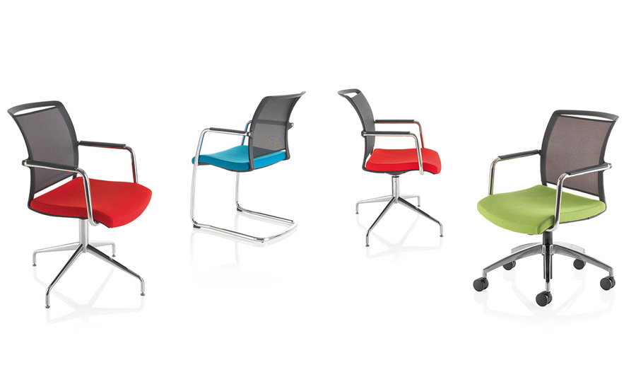 Eternity Conference/Visitor Mesh Back Chair With Upholstered Seat, Stackable. 2 Eternity Conference/Visitor Mesh Back Chair With Upholstered Seat, Stackable. - Image 2