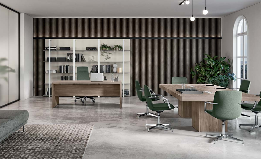 T45 Stylish executive desk system, Italian designed, with built-in modesty panel 4 T45 Stylish executive desk system, Italian designed, with built-in modesty panel - Image 4