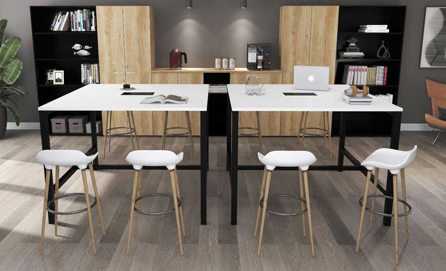 ASTROLITE Coworking Area High table, 25mm top, metal Square arch legs & foot rest bar 3 ASTROLITE Coworking Area High table, 25mm top, metal Square arch legs & foot rest bar - Image 3