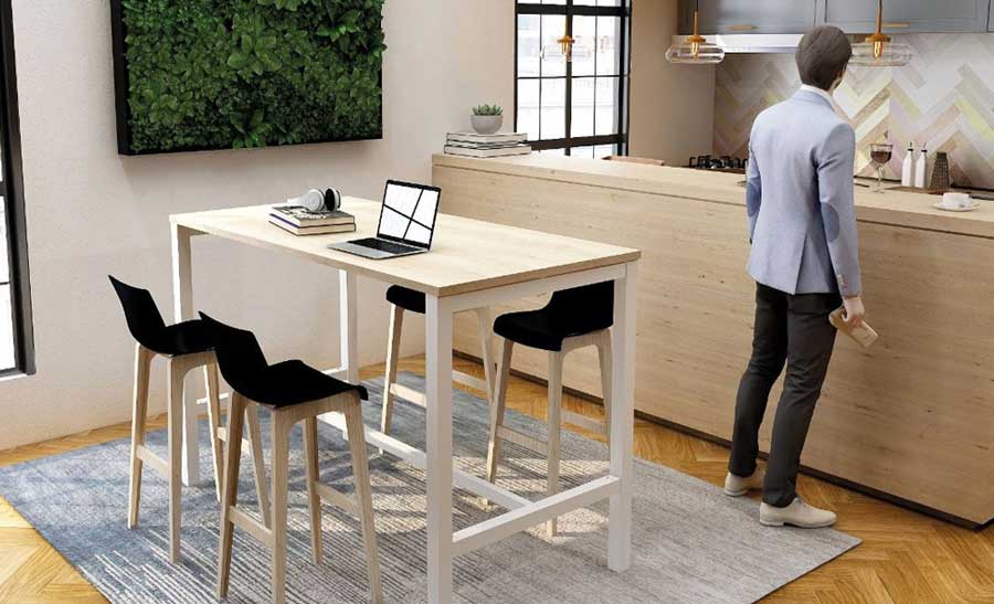ASTROLITE Coworking Area High table, 25mm top, metal Square arch legs & foot rest bar 1 ASTROLITE Coworking Area High table, 25mm top, metal Square arch legs & foot rest bar