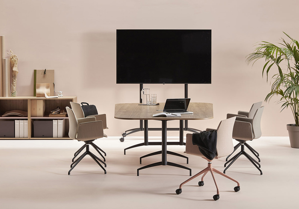 Kabi Armchair Fully Upholstered Meeting/Boardroom Swivel Legged , Metallic Finish 1 Kabi Armchair Fully Upholstered Meeting/Boardroom Swivel Legged , Metallic Finish