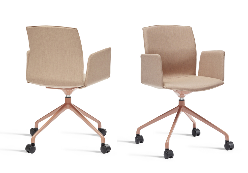 Kabi Armchair Fully Upholstered Meeting/Boardroom Swivel Legged , Metallic Finish 3 Kabi Armchair Fully Upholstered Meeting/Boardroom Swivel Legged , Metallic Finish - Image 3
