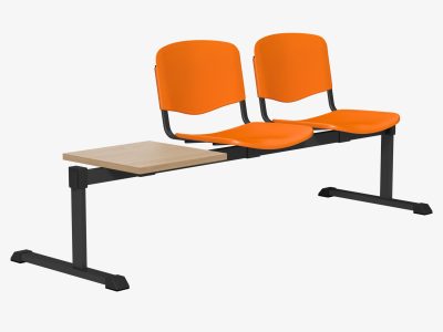OI Series Beam Seating with Table in Plastic Finish
