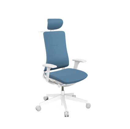 Violle Ergonomic Fabric Backrest Task Chair in Grey Frame with Headrest 1 Violle Ergonomic Fabric Backrest Task Chair in Grey Frame with Headrest