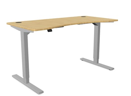 Zoom Height Adjustable Single Desk Bamboo Top 1 Zoom Height Adjustable Single Desk Bamboo Top