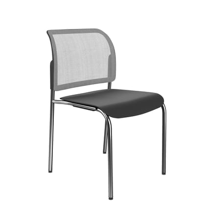 Bit Plastic Seat and Mesh Backrest Chair, 4-Legged Frame - Model 555H 1 Bit Plastic Seat and Mesh Backrest Chair, 4-Legged Frame - Model 555H