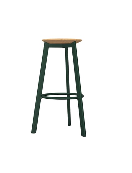 Belem Wooden Stool with Round Footrest 1 Belem Wooden Stool with Round Footrest