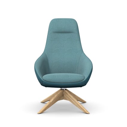 ARIA Lounge Chair with Pyramidal Wooden Base 1 ARIA Lounge Chair with Pyramidal Wooden Base