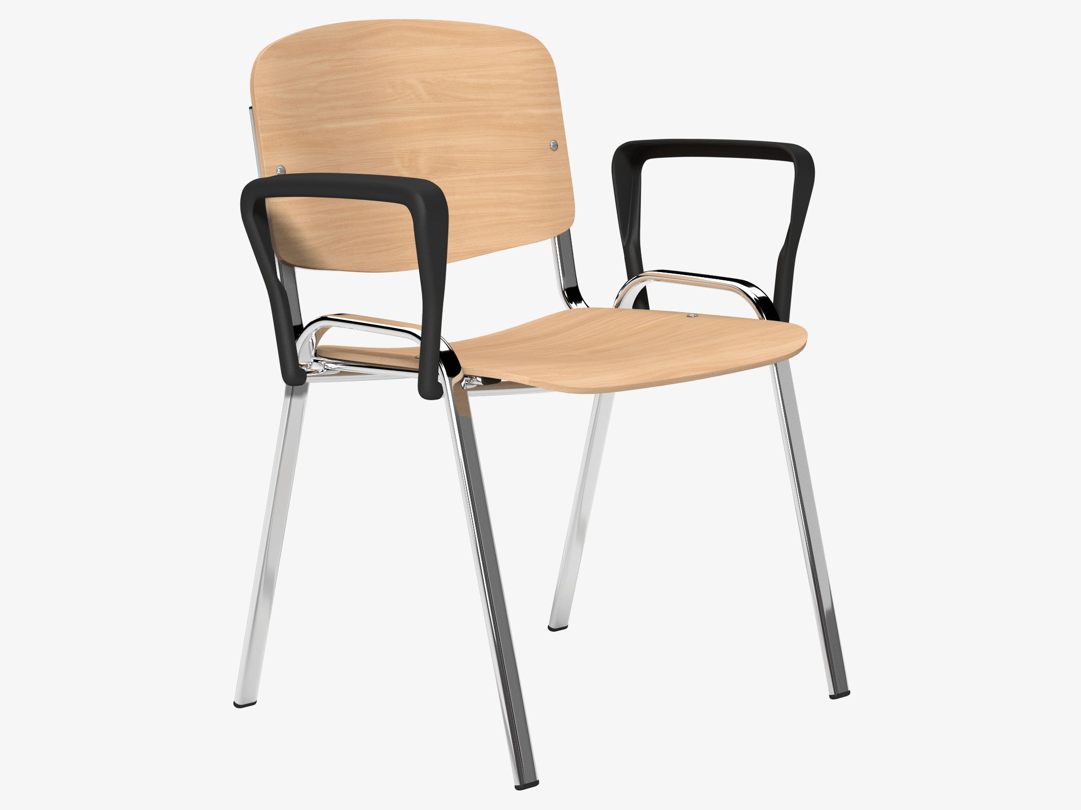 OI Series Visitor Chair in Beech Finish and Chrome Frame 1 OI Series Visitor Chair in Beech Finish and Chrome Frame