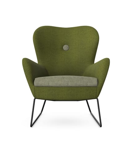 RUBI Lounge Chair with Skid Metal Base 1 RUBI Lounge Chair with Skid Metal Base