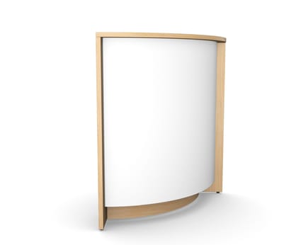 Linus Module 06 Modular Wooden High Reception Desk Curved Unit 1 Linus Module 06 Modular Wooden High Reception Desk Curved Unit