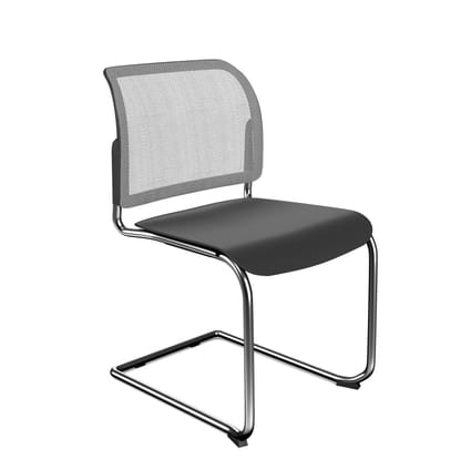Bit Plastic Seat and Mesh Backrest Chair, Cantilever Frame - Model 555V 1 Bit Plastic Seat and Mesh Backrest Chair, Cantilever Frame - Model 555V