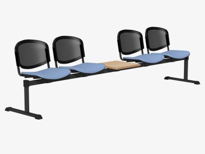 OI Series Beam Seating with Table and Mesh Backrest