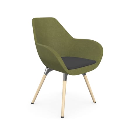 Profim Fan Armchair with Wooden Legs - Model 10HW 1 Profim Fan Armchair with Wooden Legs - Model 10HW