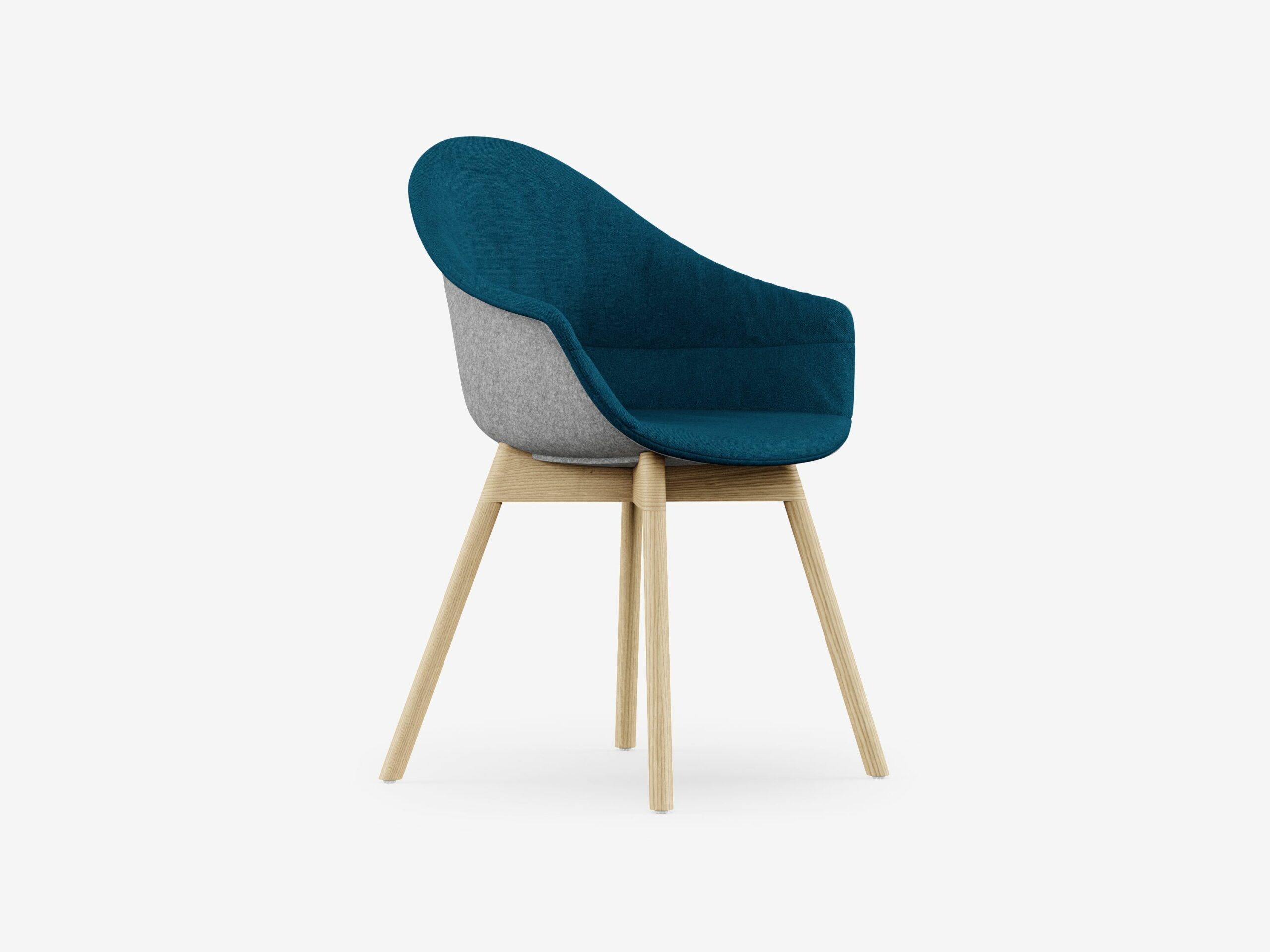 Noti Mamu Moulded fleece Chair with Upholstery Cover & Wooden Legs 1 Noti Mamu Moulded fleece Chair with Upholstery Cover & Wooden Legs