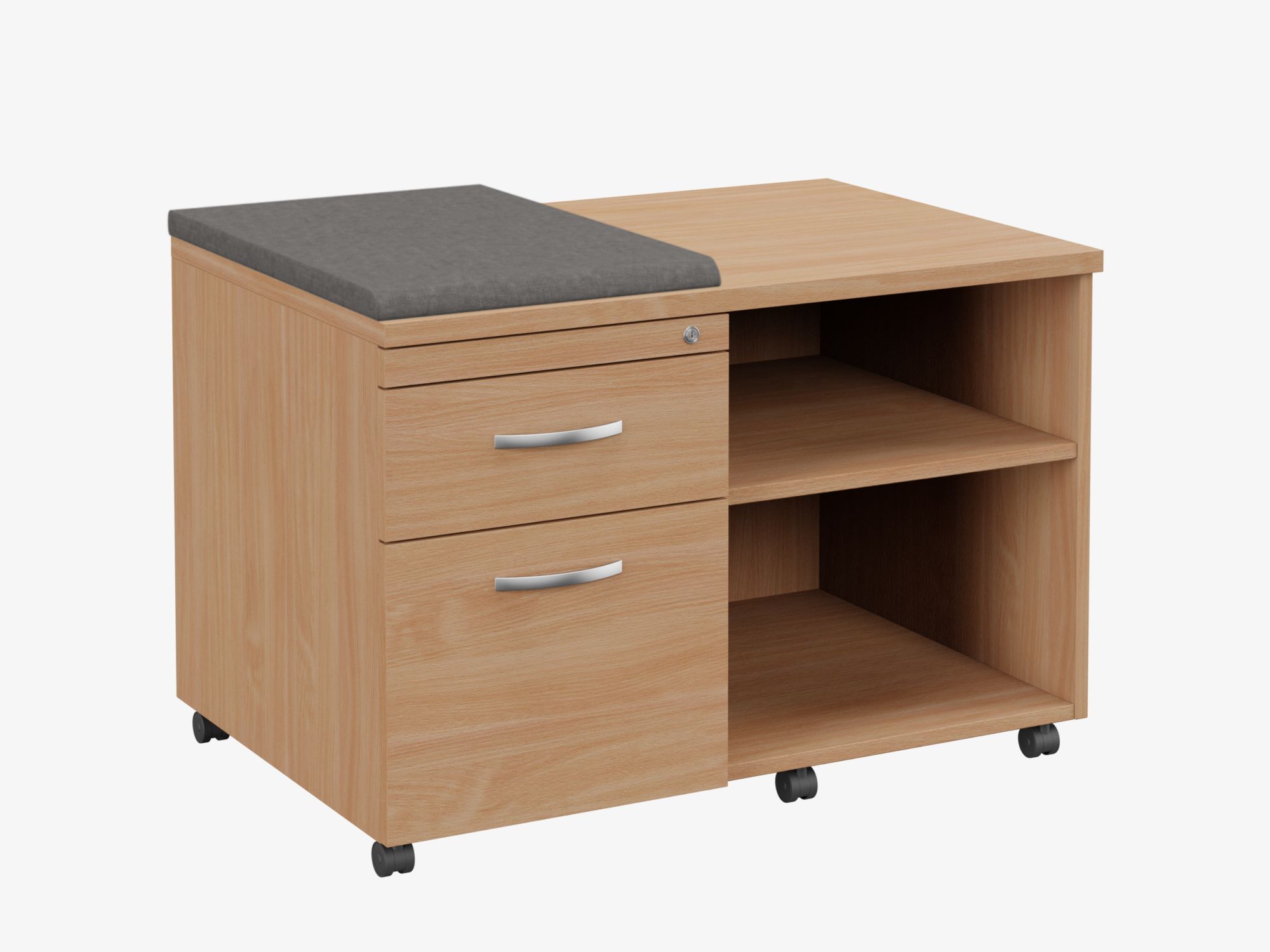 Kito Wooden Underdesk Mobile Unit with Small Cushion 1 Kito Wooden Underdesk Mobile Unit with Small Cushion