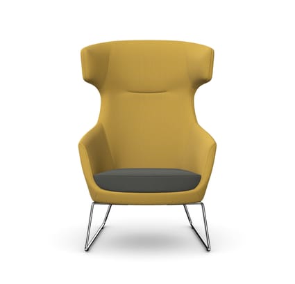 AVA Lounge Chair with Skid Metal Base 1 AVA Lounge Chair with Skid Metal Base