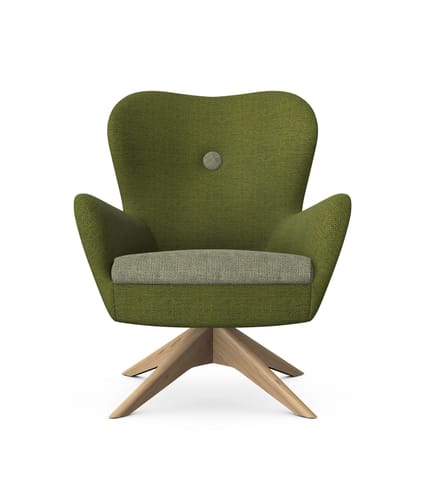 RUBI Lounge Chair with Wooden Pyramidal Base 1 RUBI Lounge Chair with Wooden Pyramidal Base