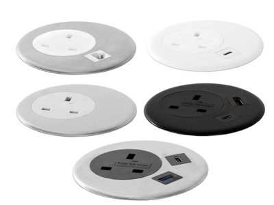 Desk Gear In Desk power modules ,multiple configurations USB/data/AV/AC options.