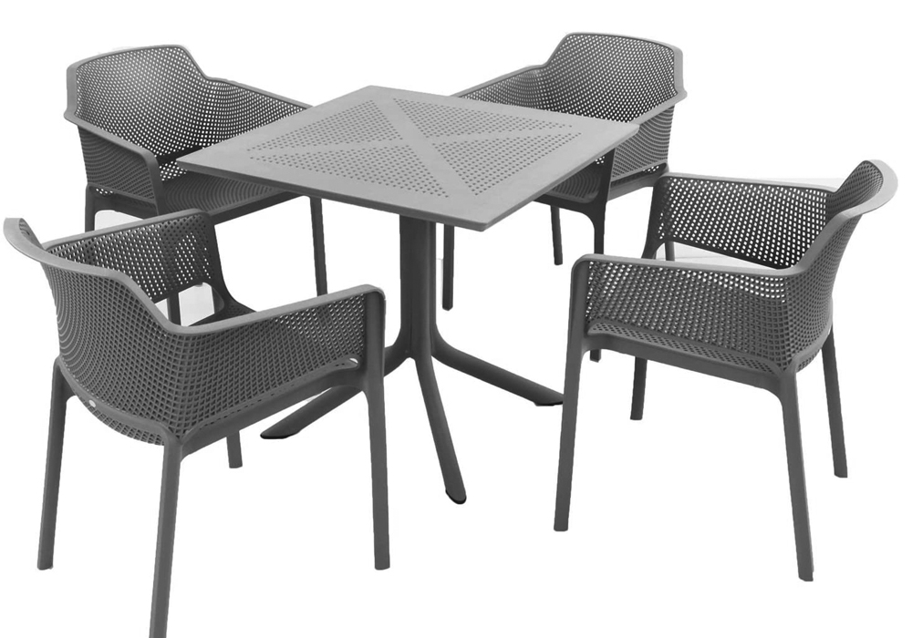 Clipx Square Table, Polypropylene Central Support, Adjustable Height, Recyclable 4 Clipx Square Table, Polypropylene Central Support, Adjustable Height, Recyclable - Image 4