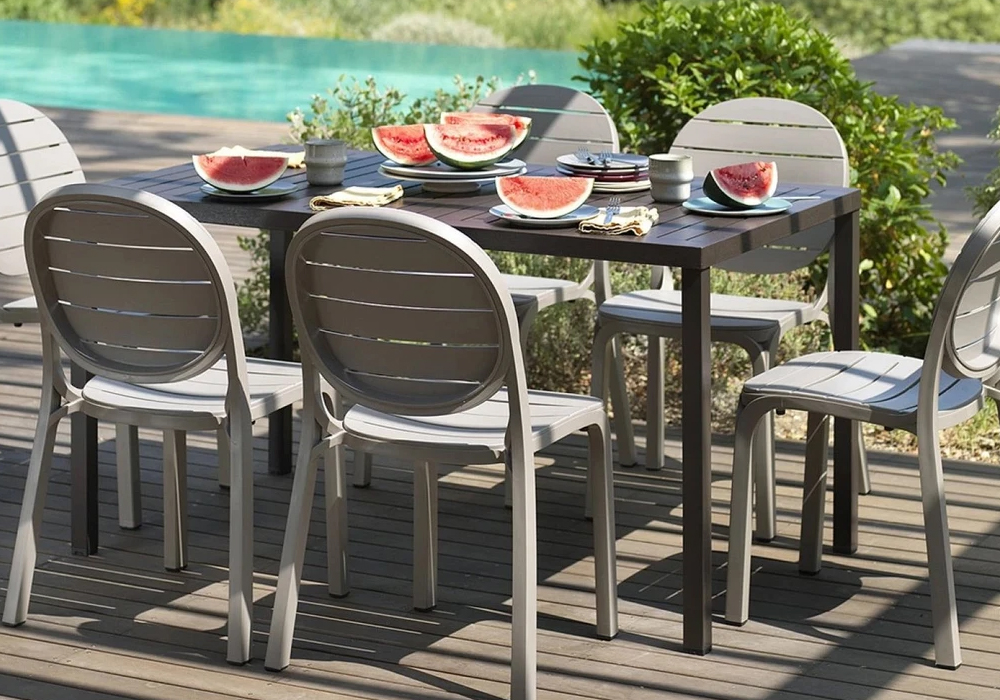 Cube Outdoor Square Table, Lacquered Aluminium Legs & Structure, Stackable 1 Cube Outdoor Square Table, Lacquered Aluminium Legs & Structure, Stackable