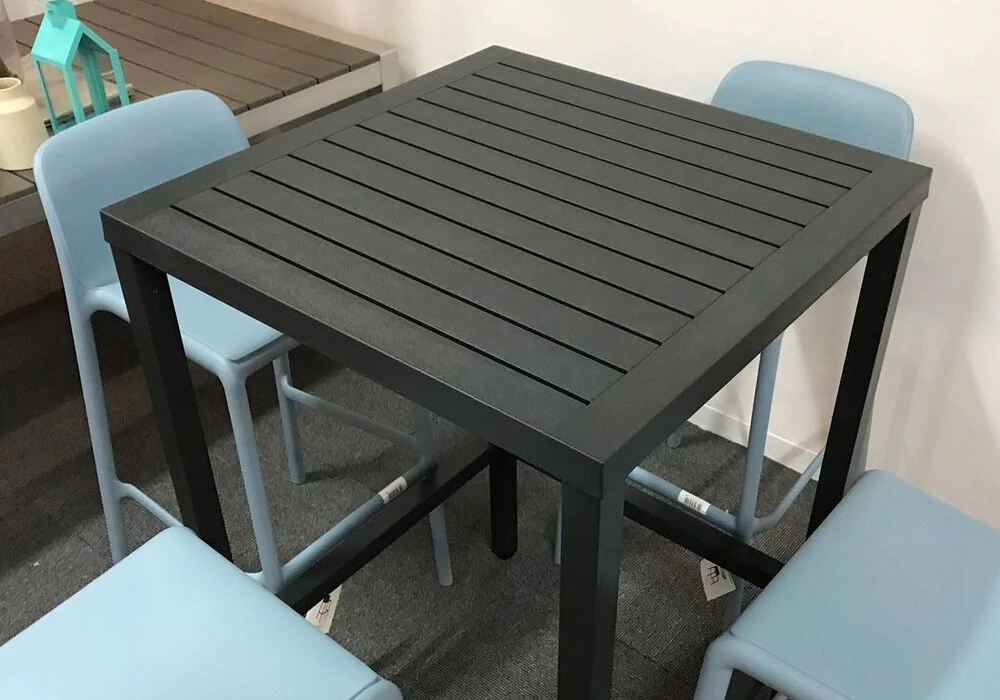 Cube Outdoor Square Table, Lacquered Aluminium Legs & Structure, Stackable 5 Cube Outdoor Square Table, Lacquered Aluminium Legs & Structure, Stackable - Image 5