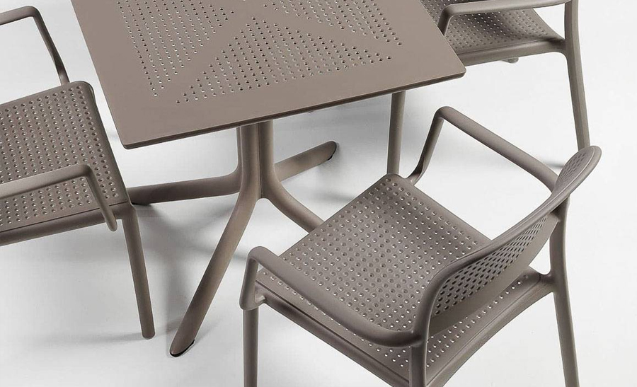Clipx Square Table, Polypropylene Central Support, Adjustable Height, Recyclable 2 Clipx Square Table, Polypropylene Central Support, Adjustable Height, Recyclable - Image 2