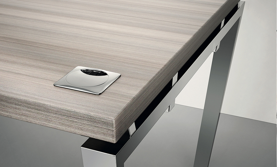 Prestige Executive Desk 25mm Top, 3mm Edge, Square Leg, Black or Chrome Finish. 5 Prestige Executive Desk 25mm Top, 3mm Edge, Square Leg, Black or Chrome Finish. - Image 5