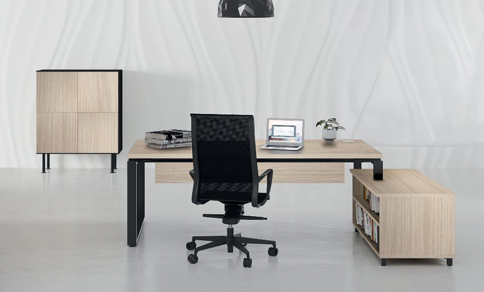 Prestige Executive Desk 25mm Top, 3mm Edge, Square Leg, Black or Chrome Finish. 4 Prestige Executive Desk 25mm Top, 3mm Edge, Square Leg, Black or Chrome Finish. - Image 4