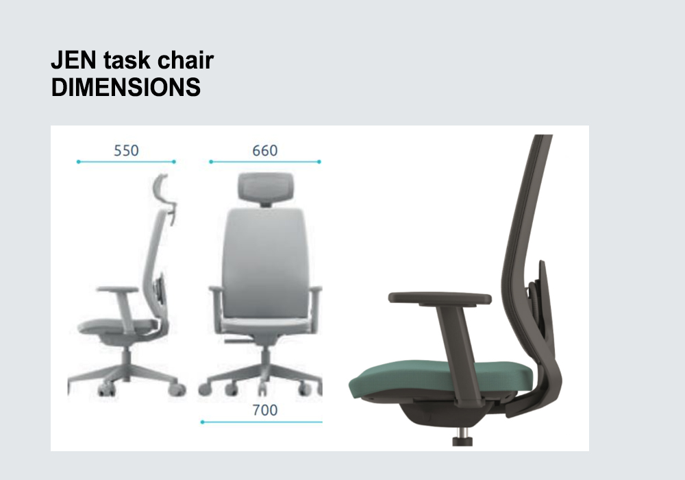 JEN Task/Operator chair with adjustable arms & Synchro mechanism, lumbar support 4 JEN Task/Operator chair with adjustable arms & Synchro mechanism, lumbar support - Image 4