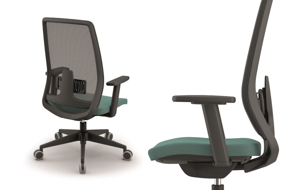 JEN Task/Operator chair with adjustable arms & Synchro mechanism, lumbar support 2 JEN Task/Operator chair with adjustable arms & Synchro mechanism, lumbar support - Image 2