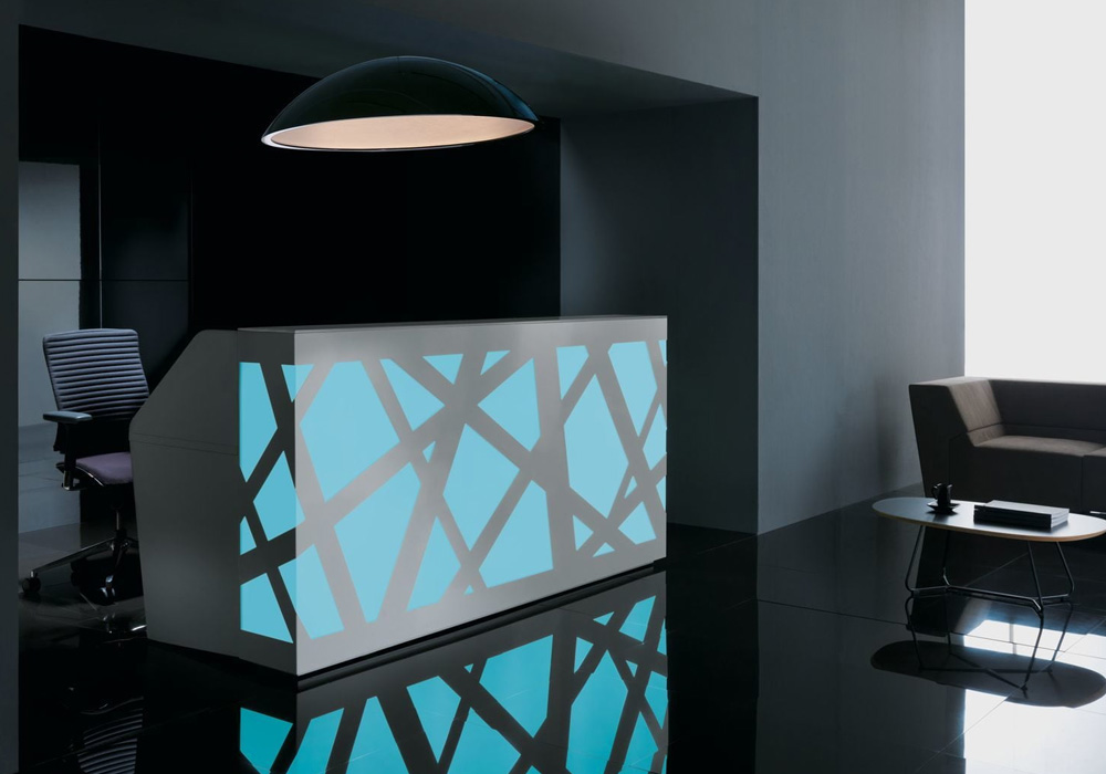 ZIG-ZAG Modular Reception Unit with adjustable LED backlit glass front 2 ZIG-ZAG Modular Reception Unit with adjustable LED backlit glass front - Image 2