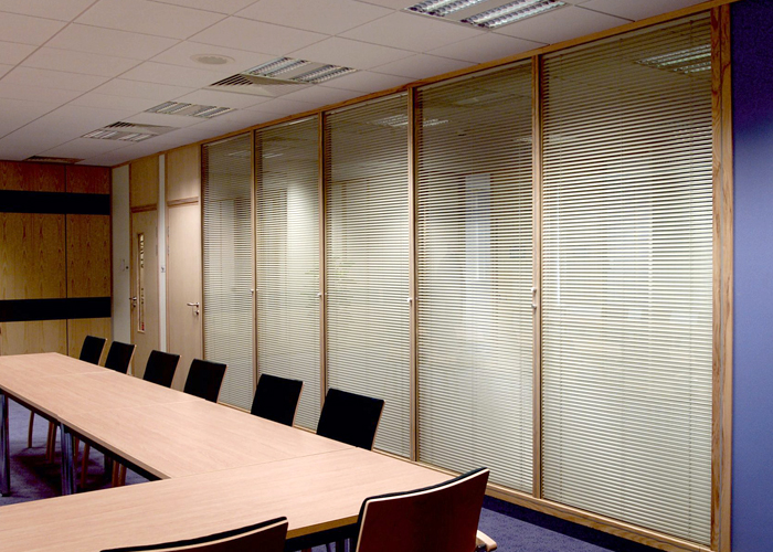 Solid Timber Partition Ideal for Boardrooms, Receptions & Conference Areas. 1 Solid Timber Partition Ideal for Boardrooms, Receptions & Conference Areas.