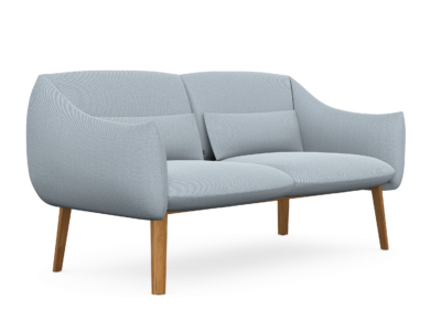 Lua Soft Cushioned Two Seat Sofa With Wooden Legs