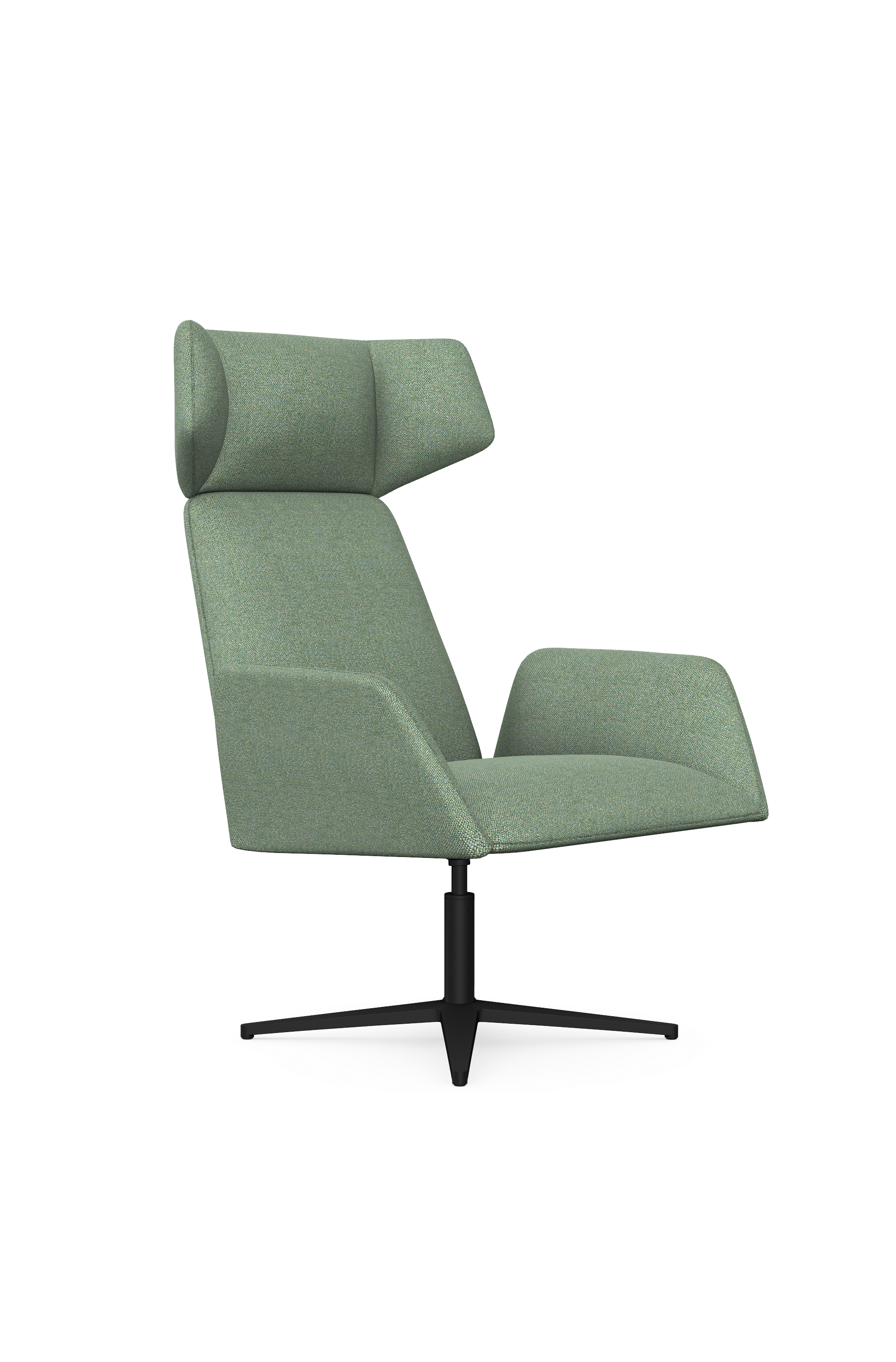 Manta Lounge Armchair With Black 4 Star Base and Headrest 1 Manta Lounge Armchair With Black 4 Star Base and Headrest