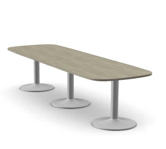 Kito Oval Meeting Table, Triple Cylinder Leg Base - Size 3200mm x 1000mm 1 Kito-Oval-Meeting-Table,-Triple-Cylinder-Leg