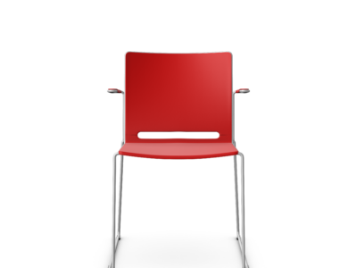 KB-FILO-PL Plastic Sledge Chair with Arms and a Table Option