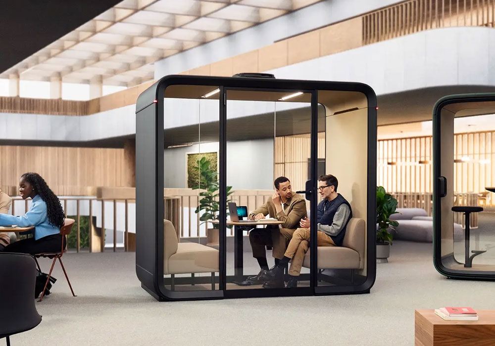 FRAMERY FOUR Soundproof Meeting Pod for 1-4 People 2 Framery Four Meeting Pod