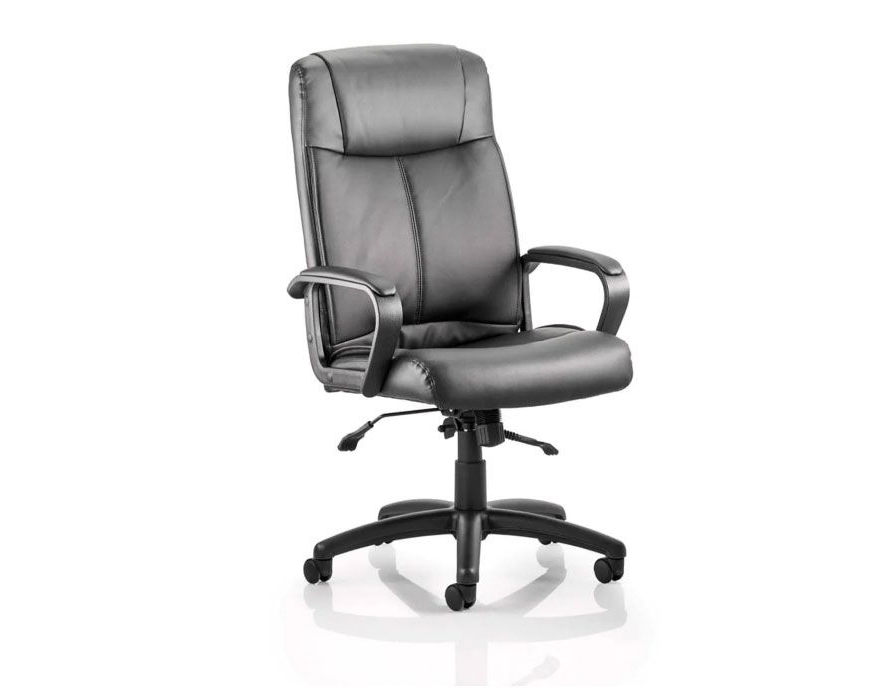 PLAZA Executive Chair with Arms Bonded Leather Black 1 plaza high back leather executive chair