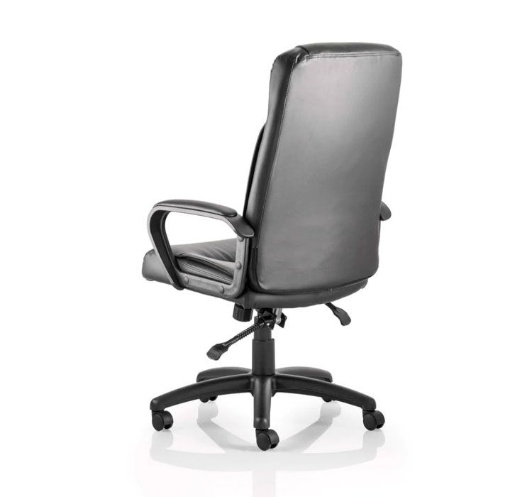 PLAZA Executive Chair with Arms Bonded Leather Black 2 plaza high back leather executive chair