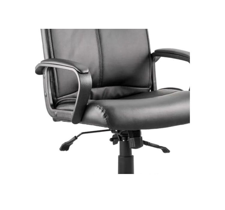 PLAZA Executive Chair with Arms Bonded Leather Black 4 plaza high back leather executive chair
