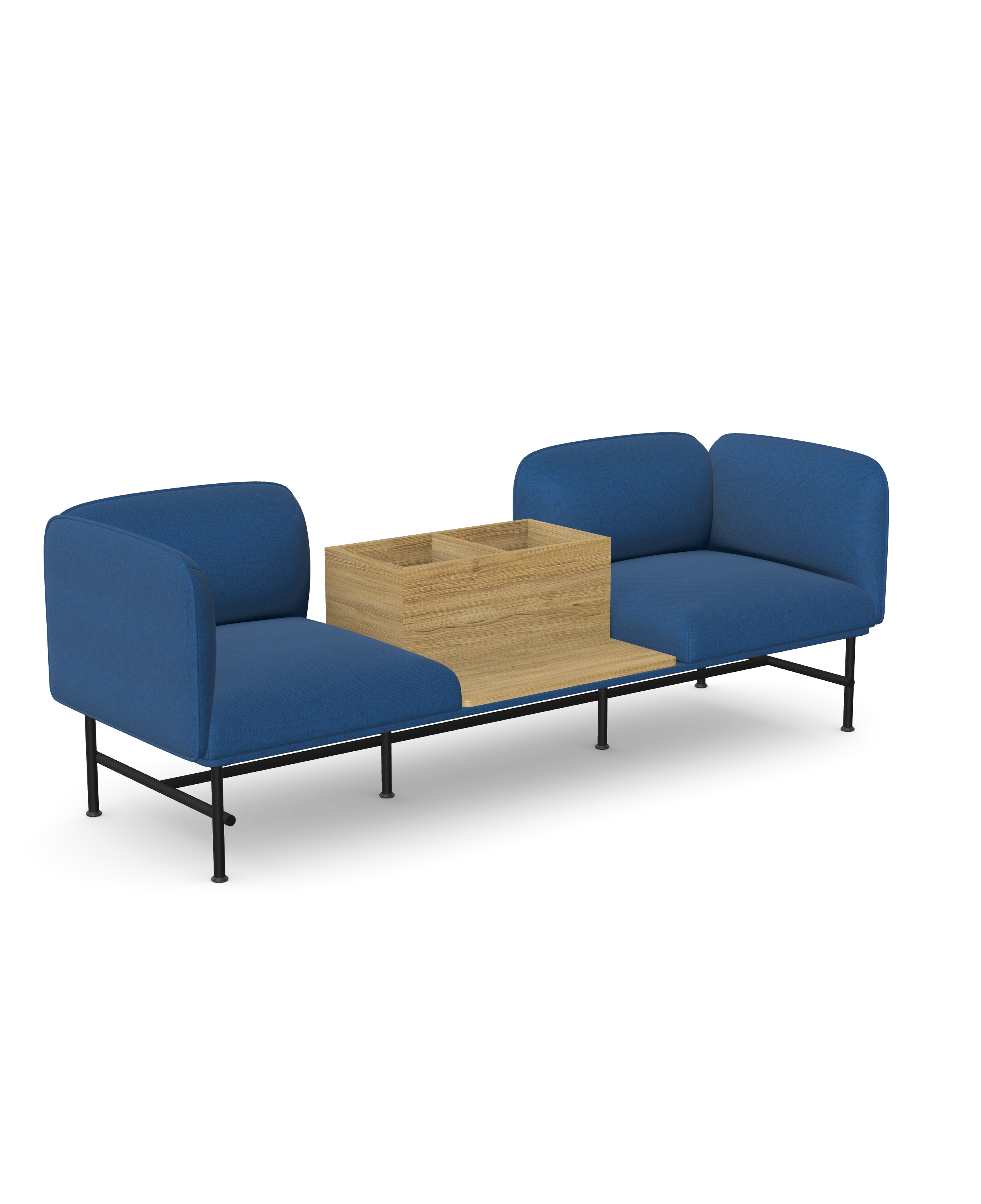 Nebula 2-Seater Lounge Chair with Centred Lacquered Storage 1 Nebula 2-Seater Lounge Chair with Centred Lacquered Storage