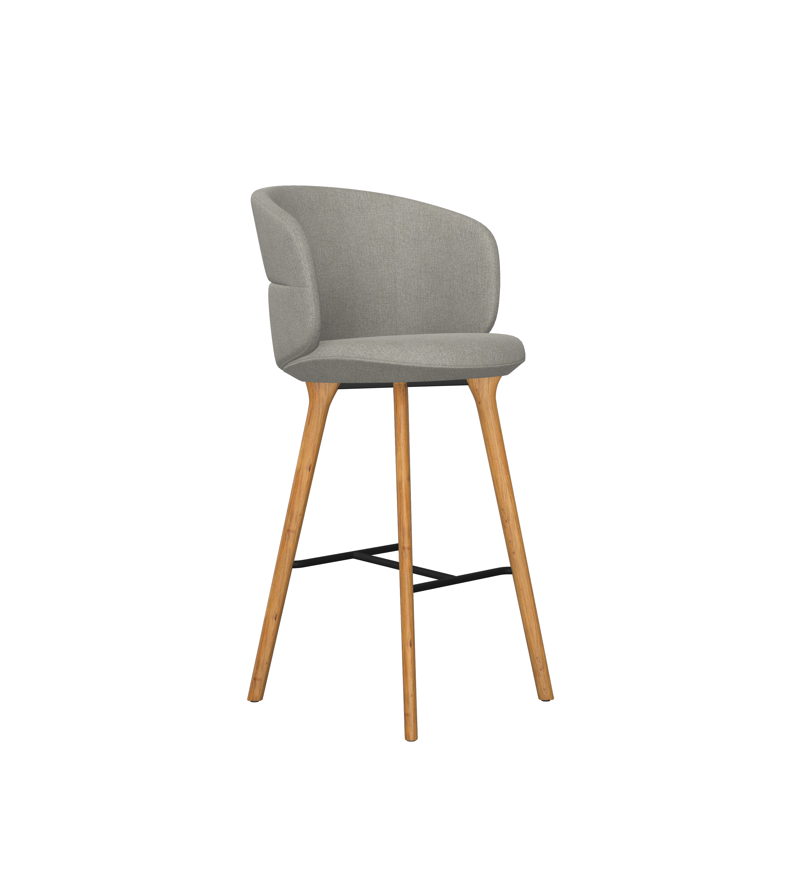 Ekori High hocker - Oak legs, steel footrest 1 Ekori High hocker - Oak legs, steel footrest