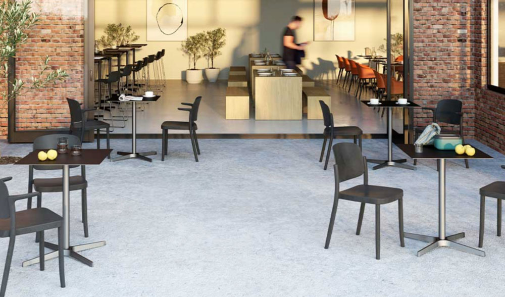 LINE One-Piece Shell Chairs for Outdoors and Indoors. Modern Bistro Chic. 2 LINE Modern Bistro Chair outdoors and indoors